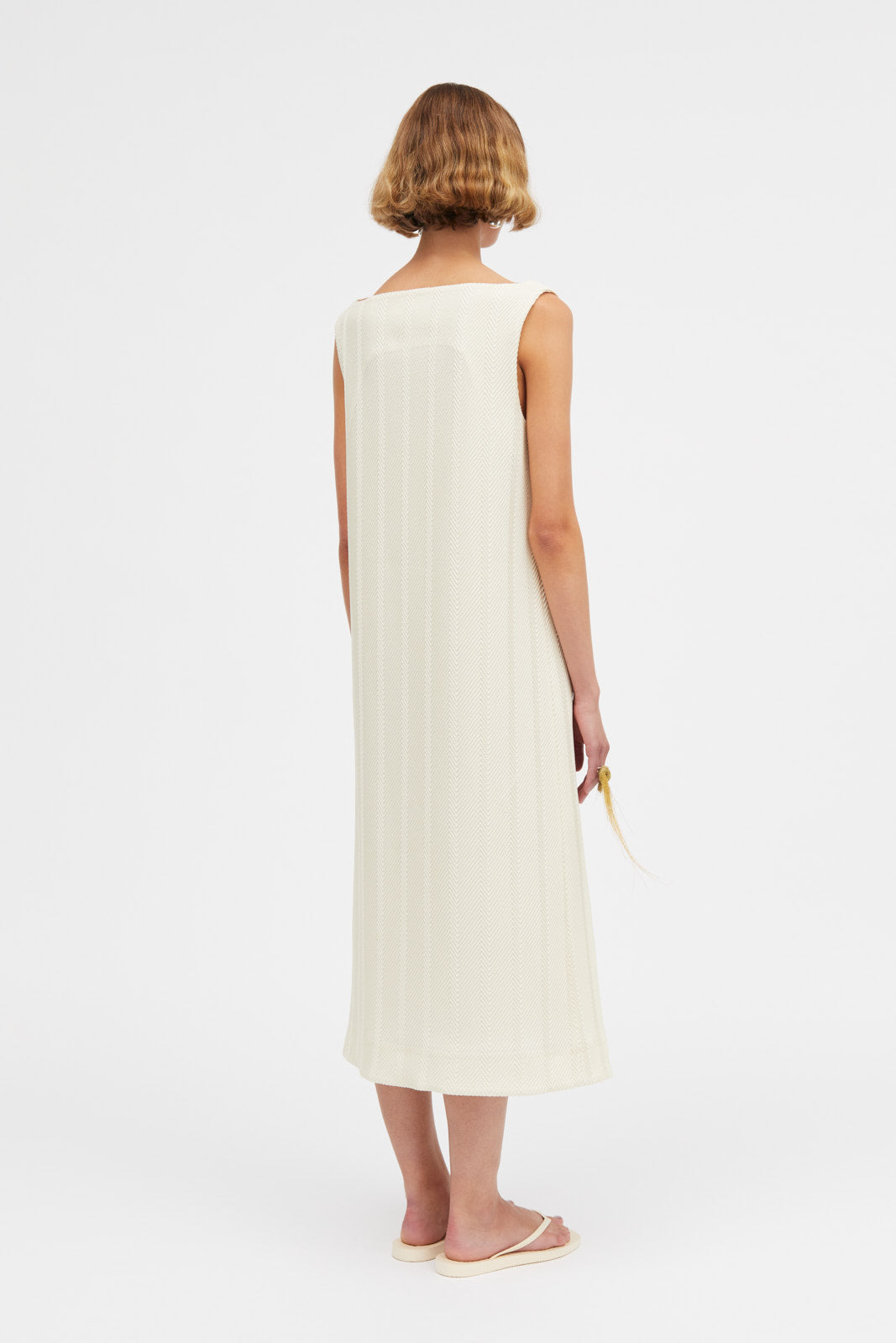 Mark Kenly Domino Tan Dalina 3d Herringbone Dresses CREAM