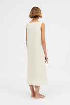 Mark Kenly Domino Tan Dalina 3d Herringbone Dresses CREAM
