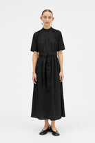 Mark Kenly Domino Tan Damy Sheer Cotton Dresses BLACK