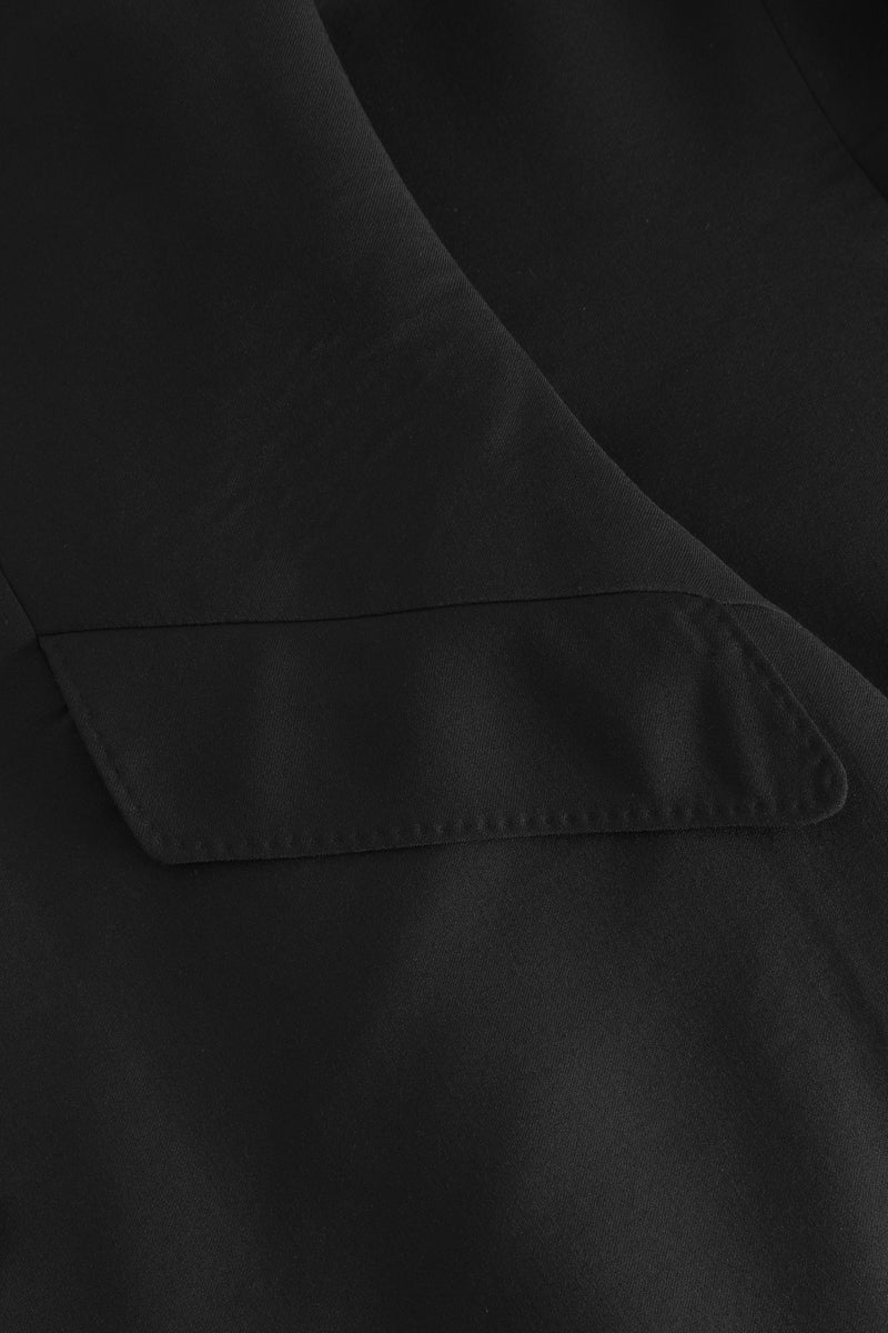 MKDT Studio Dani Thin Solid Wool Dresses BLACK