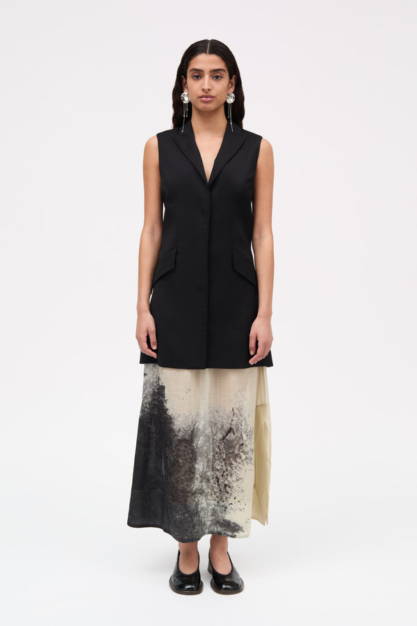 MKDT Studio Dani Thin Solid Wool Dresses BLACK