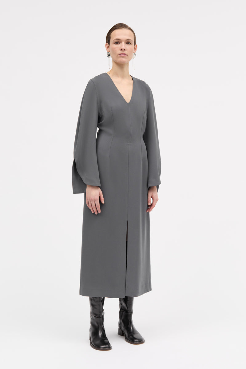 MKDT Studio Devon Crepe Georgette Dresses ANTHRACIT