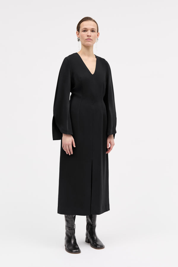 MKDT Studio Devon Crepe Georgette Dresses BLACK