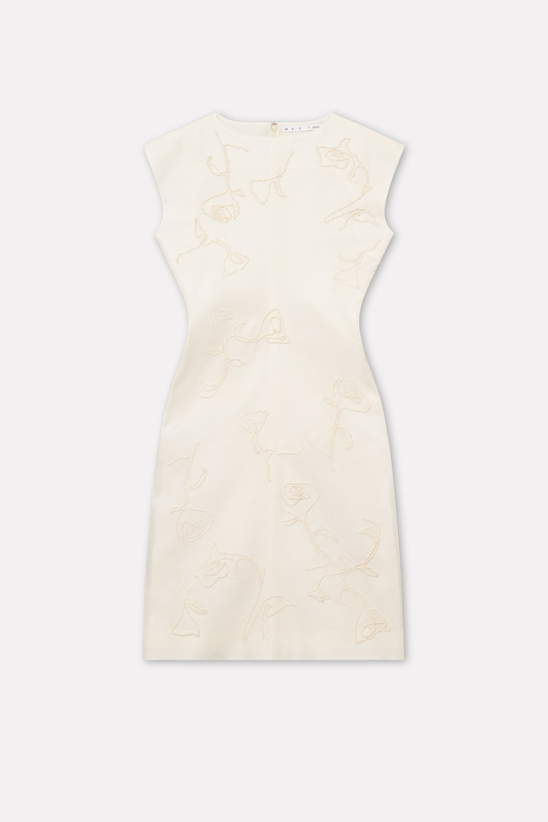 Mark Kenly Domino Tan Dina-atelier Silk Wool Twill Dresses IVORY