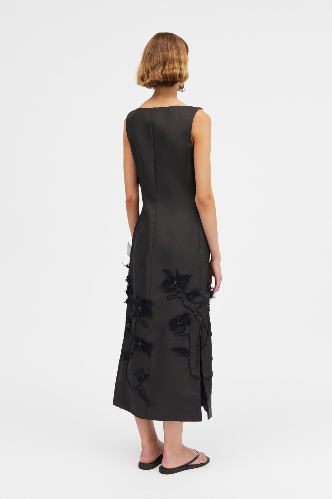 Mark Kenly Domino Tan Dove-atelier Silk Wool Twill Dresses BLACK
