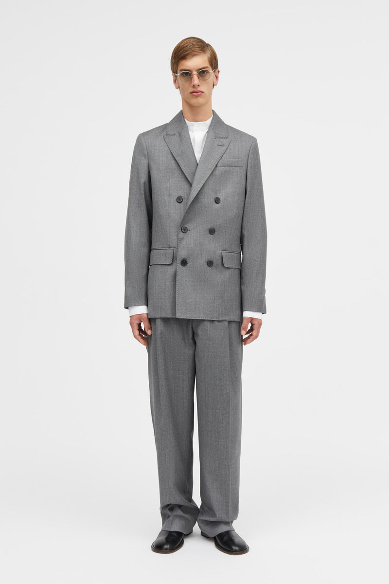 Mark Kenly Domino Tan Jacob Light Wool Jackets GREY MELANGE