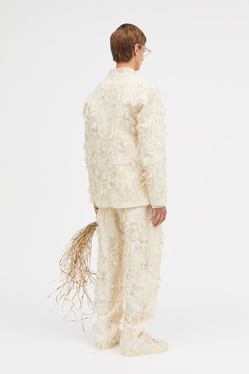 Mark Kenly Domino Tan Jeff-atelier Fringy Jacquard Jackets Creme