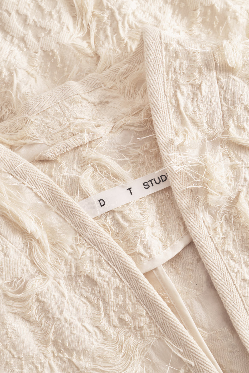 Mark Kenly Domino Tan Jeff-atelier Fringy Jacquard Jackets Creme