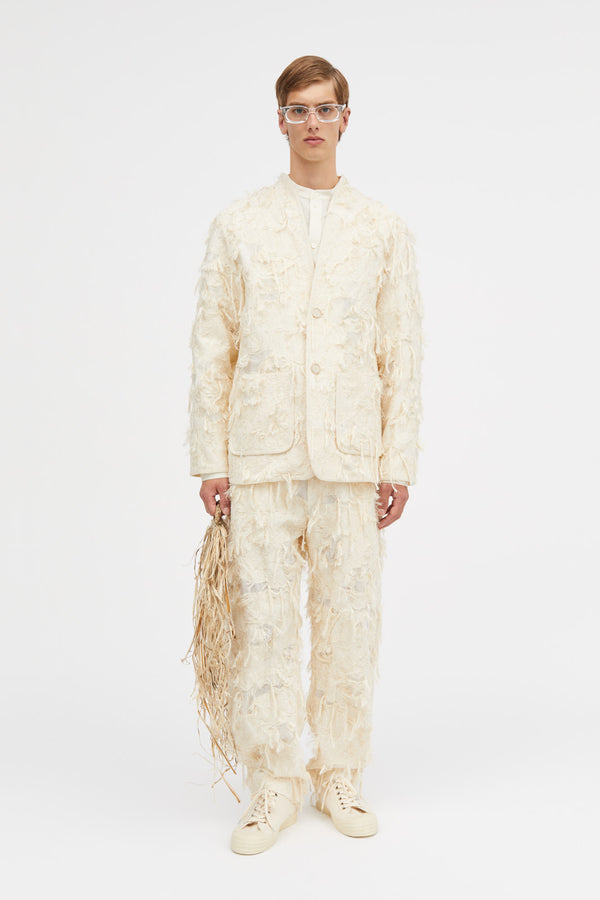 Mark Kenly Domino Tan Jeff-atelier Fringy Jacquard Jackets Creme