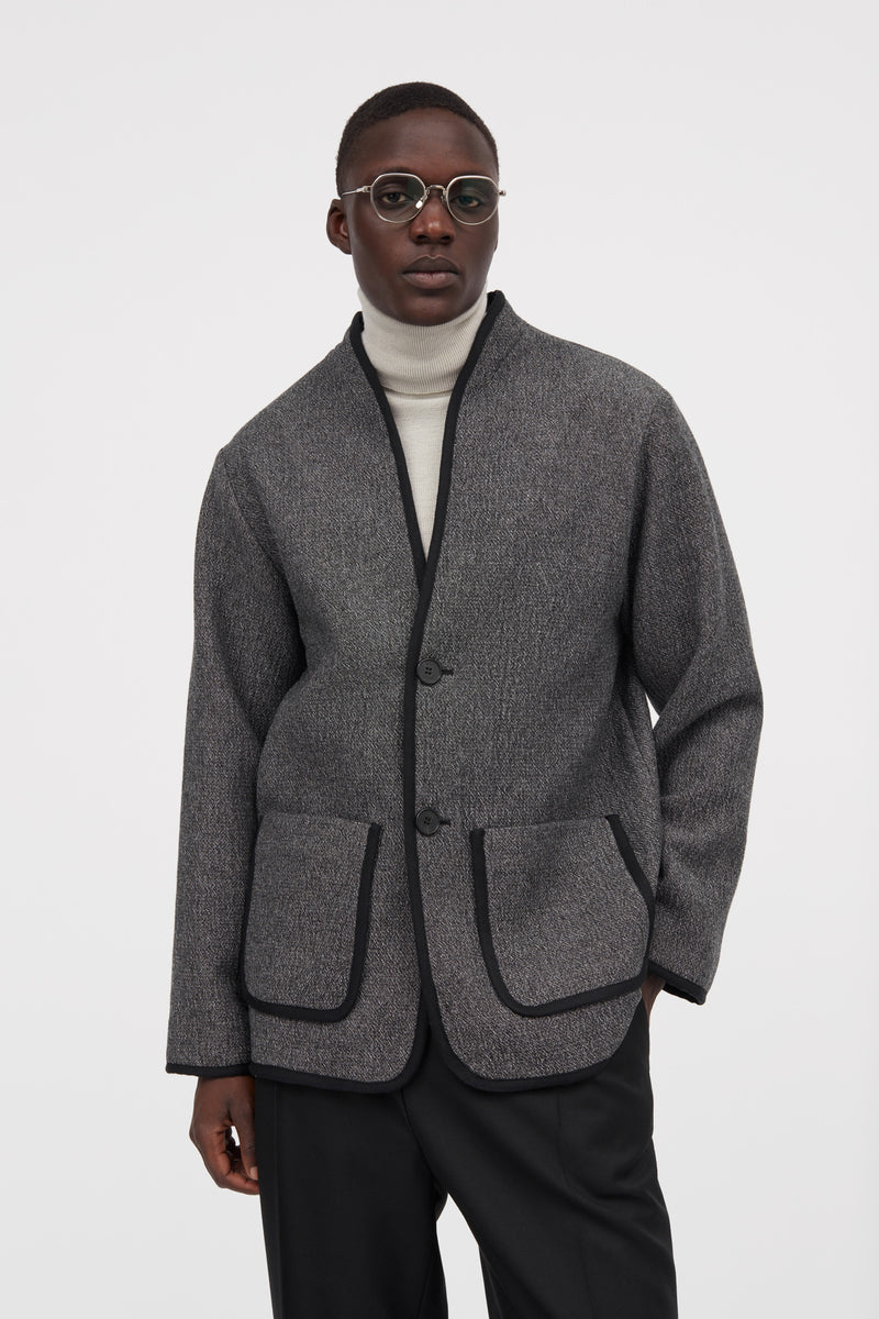 MKDT Studio Jeff Structure Wool Jackets SMOKE
