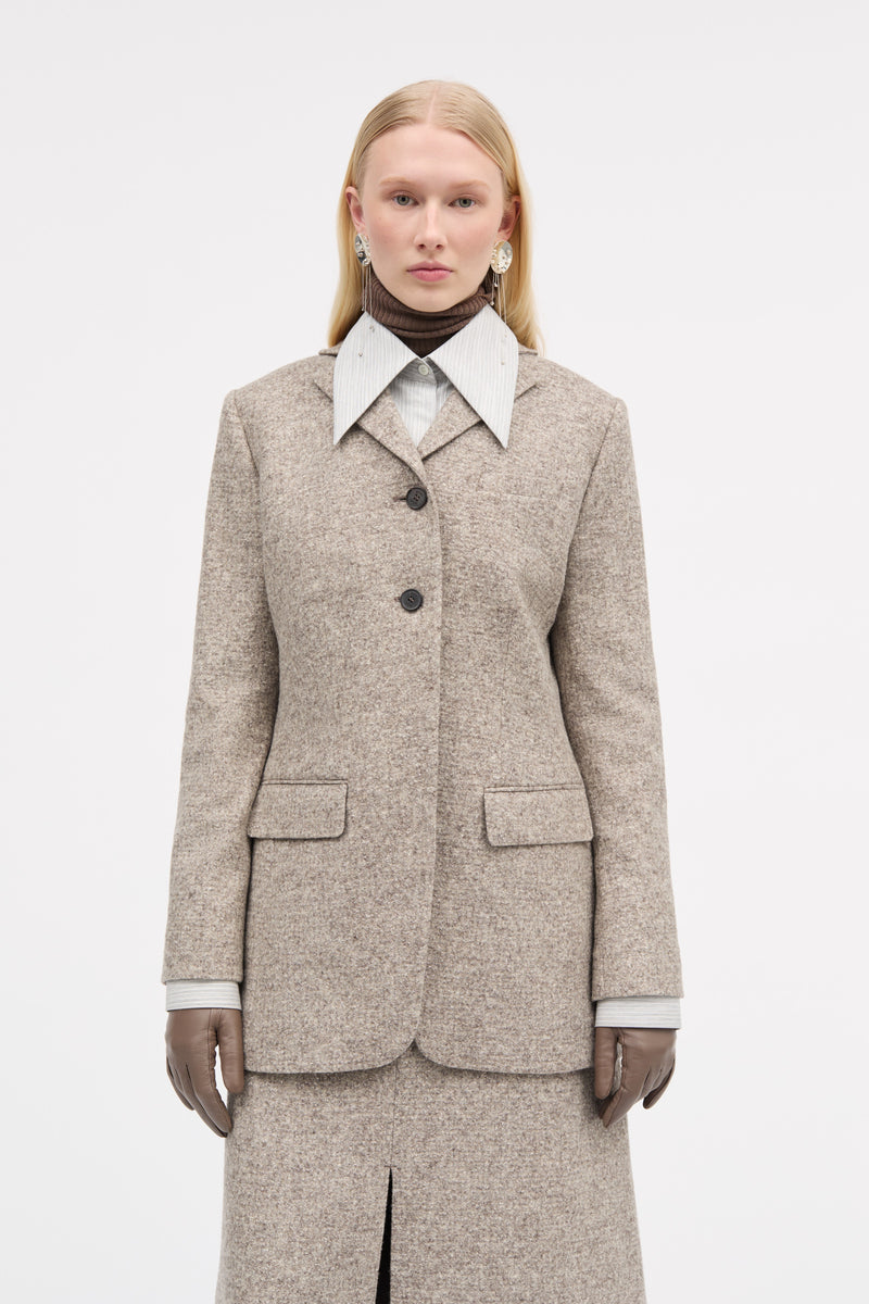 MKDT Studio Jemima Knitted Wool Jackets MINK MELANGE