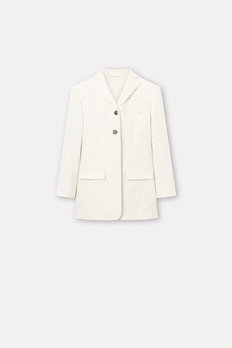 Mark Kenly Domino Tan Jemina Cotton Wool Dupioni Jackets IVORY