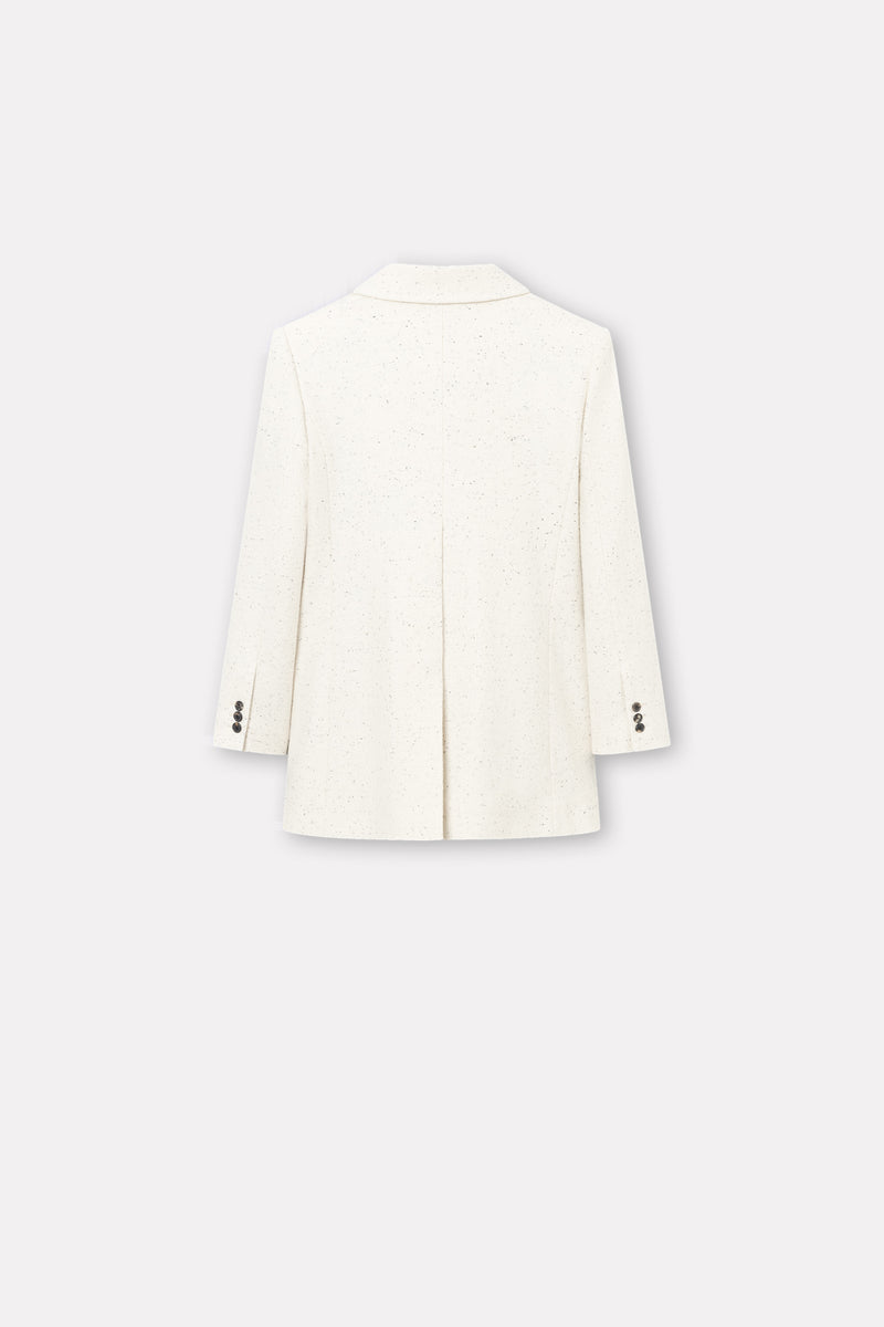 Mark Kenly Domino Tan Jemina Cotton Wool Dupioni Jackets IVORY