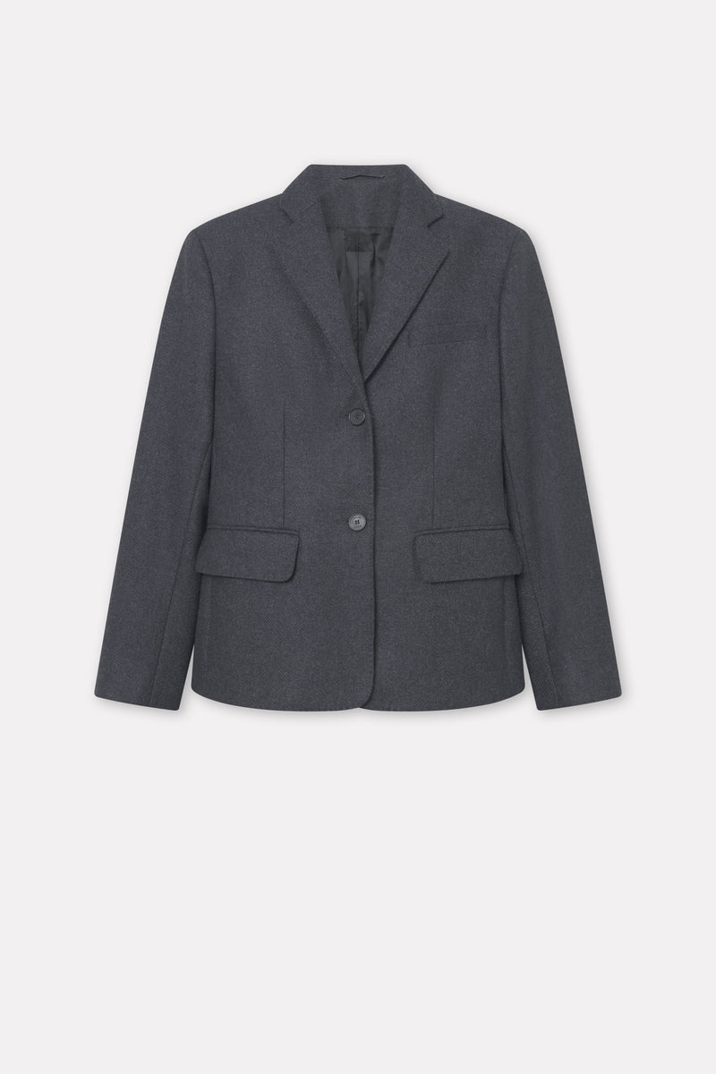 Mark Kenly Domino Tan Jemma Textured Wool Jackets ANTHRACIT