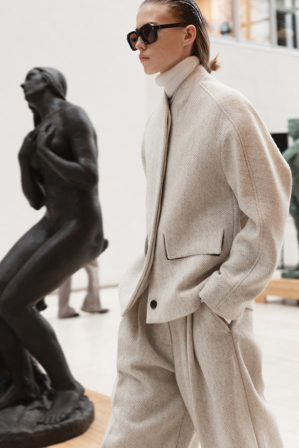 MKDT Studio Jenne Wool Herringbone Jackets OAT