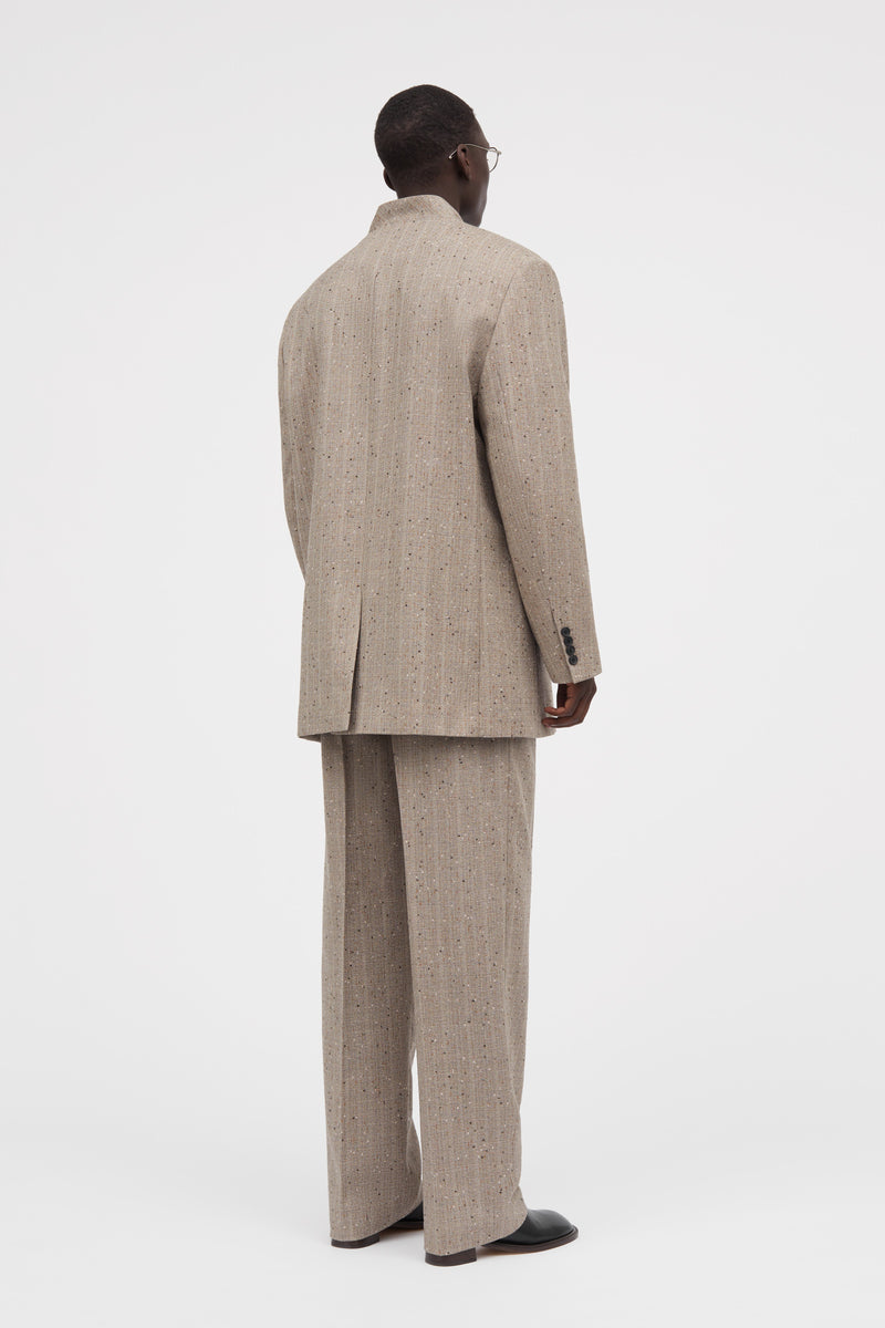 Mark Kenly Domino Tan Jens Speckled Thin Wool Jackets Brown Melange