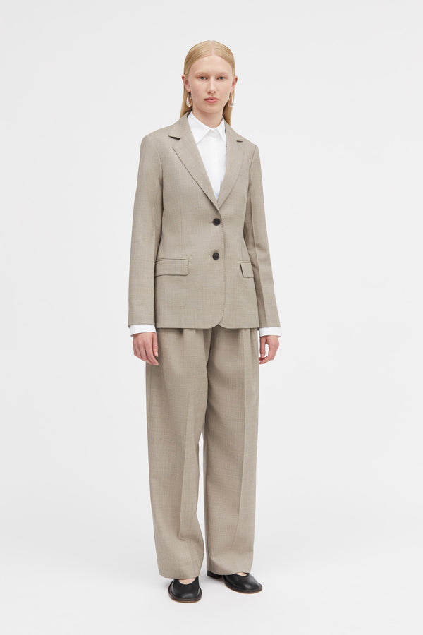 Mark Kenly Domino Tan Joelie Thin Wool Melange Jackets CLAY MELANGE
