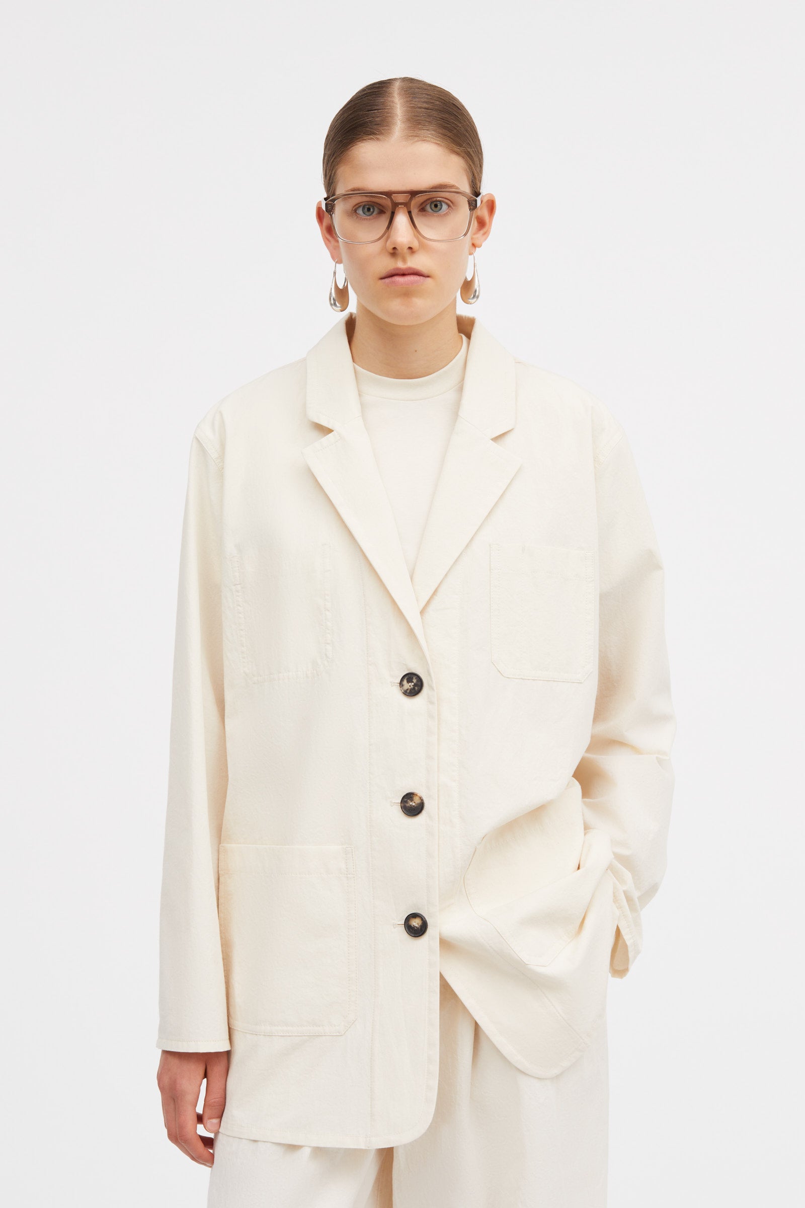 ジャケット MKDT STUDIO Jacket in boiled wool ecru MKDT Studio Jacket in boiled wool écru | TheDoubleF