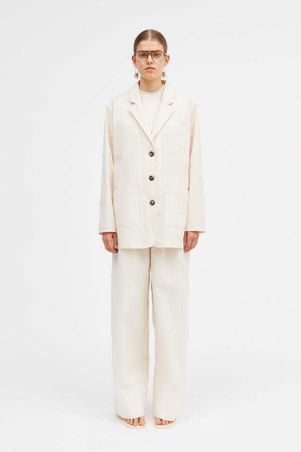 Mark Kenly Domino Tan Jordana Cotton Calico Jackets ECRU
