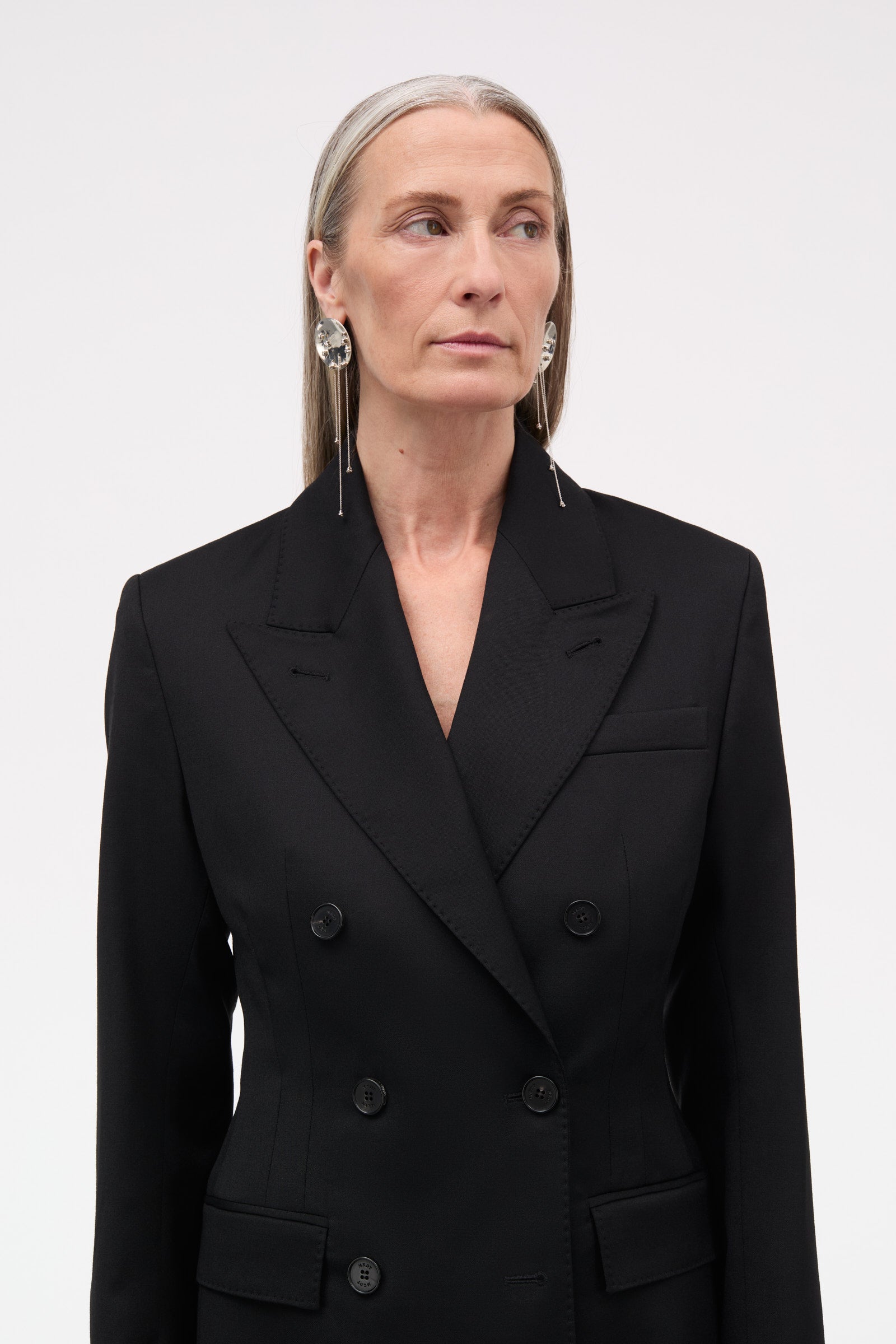 MKDT Studio Jorinda Thin Solid Wool Jackets BLACK