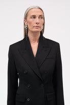 MKDT Studio Jorinda Thin Solid Wool Jackets BLACK