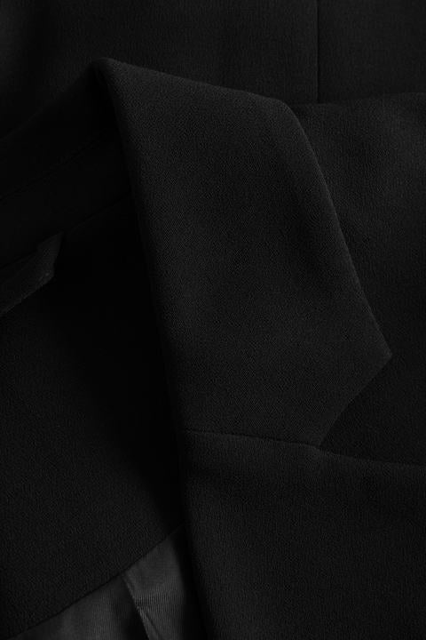 Mark Kenly Domino Tan Josetta Crepe Georgette Jackets BLACK