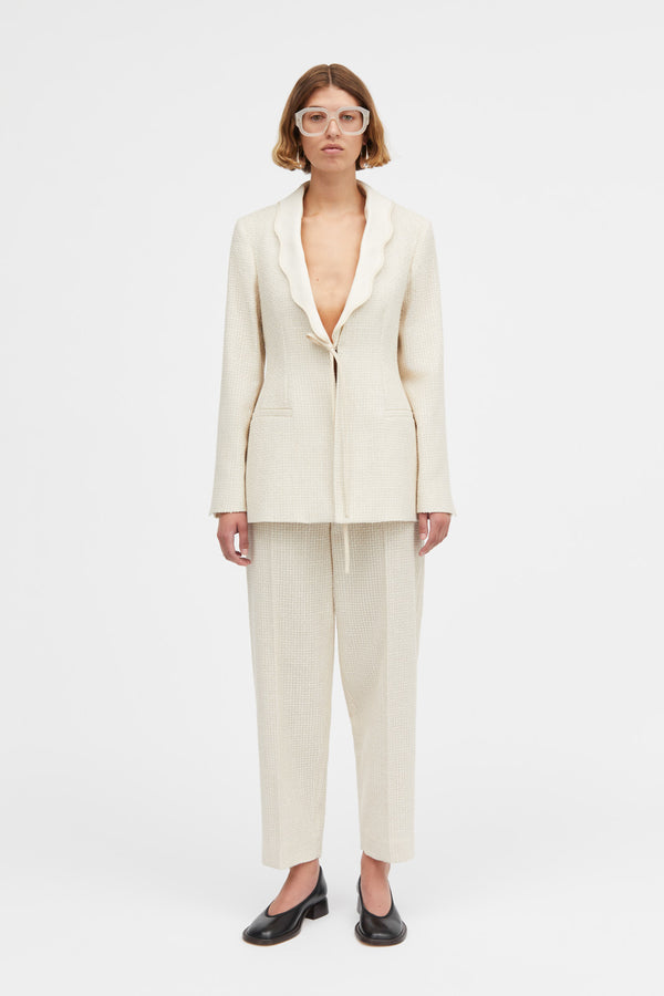 Mark Kenly Domino Tan Jovanka Check Tweed Jackets NATURAL