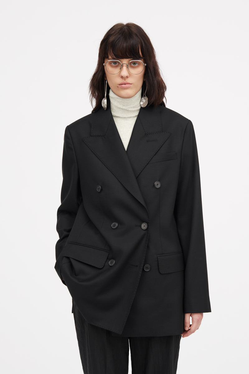 Mark Kenly Domino Tan Juanita Eco Wool Twill Jackets BLACK