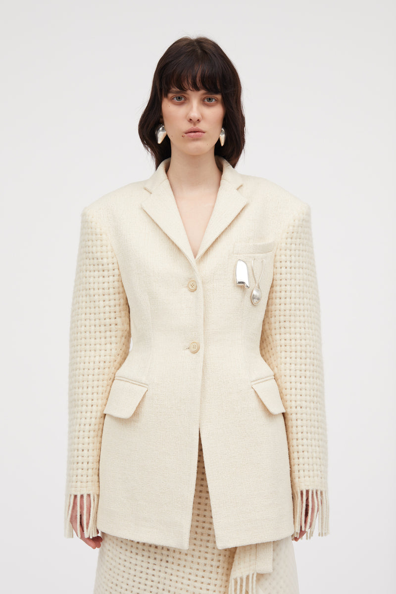 MKDT Studio Juka-atelier Wool Check Jackets SNOW