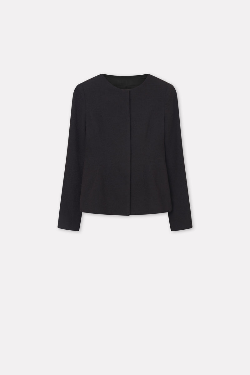 Mark Kenly Domino Tan Julienne-atelier Wool Boucle Jackets DARK BROWN