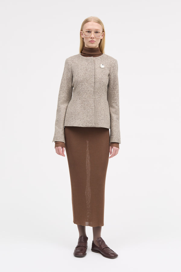 MKDT Studio Julienne Knitted Wool Jackets MINK MELANGE