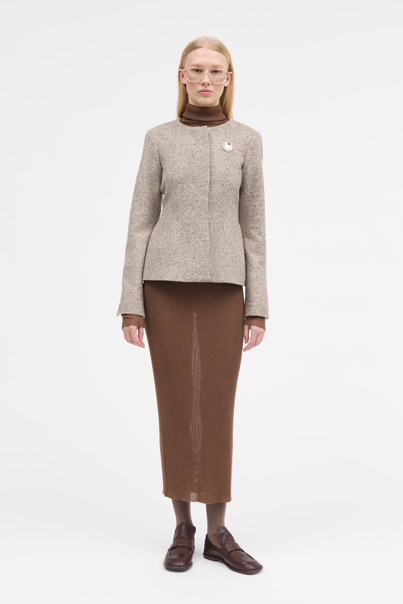 MKDT Studio Julienne Knitted Wool Jackets MINK MELANGE