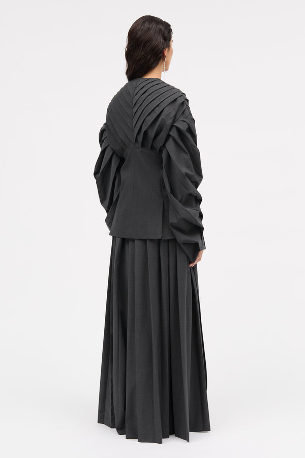 MKDT Studio Juno-atelier Thin Wool Melange Jackets DARK GREY MELANGE