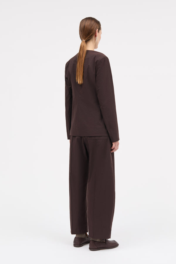 MKDT Studio Juta Crisp Tech Jackets DEEP BROWN