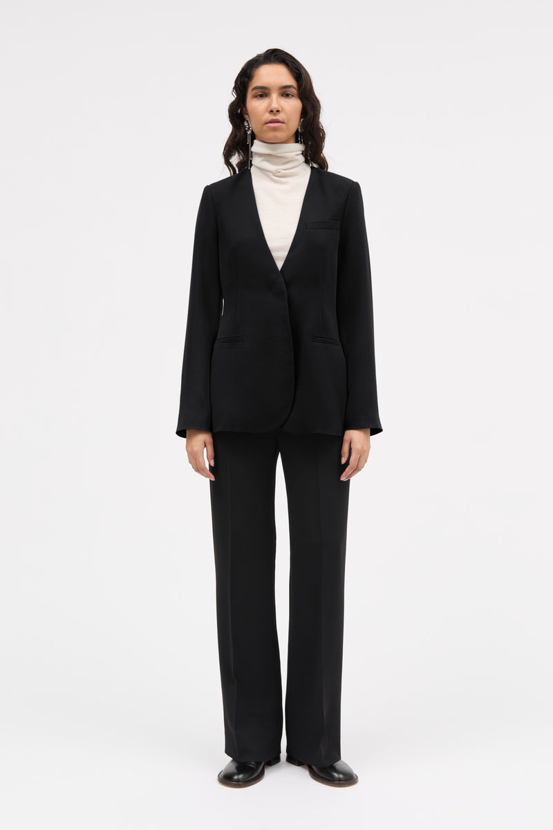 MKDT Studio Jute Crepe Georgette Jackets BLACK