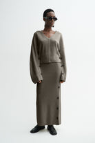 MKDT Studio KELIA SILK YAK Sweater Brown Melange