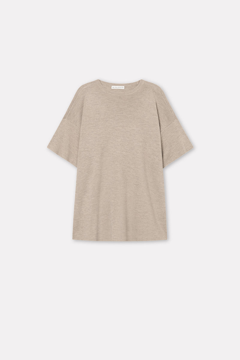 Mark Kenly Domino Tan Kai Merino Sweater LIGHT BROWN