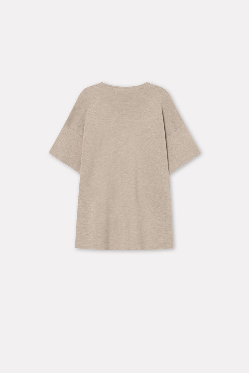 Mark Kenly Domino Tan Kai Merino Sweater LIGHT BROWN