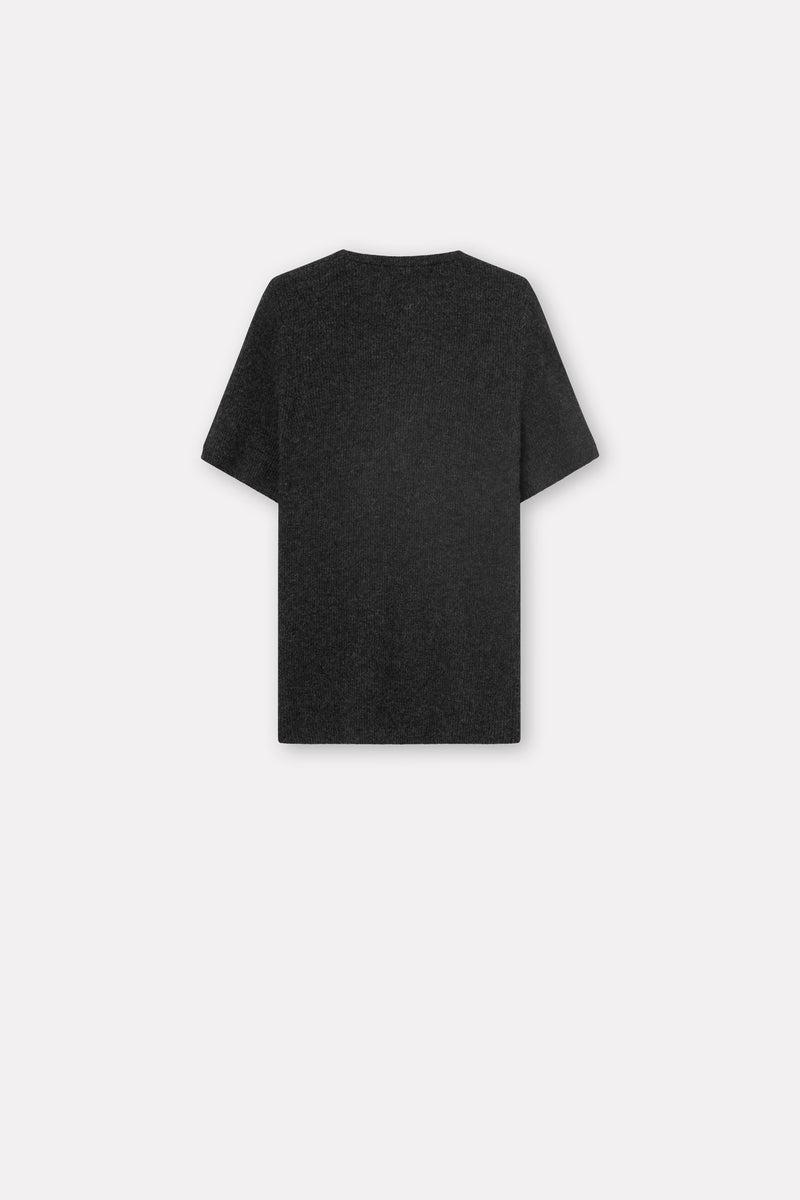 Mark Kenly Domino Tan Kamala Cashmere T-Shirts CHARCOAL