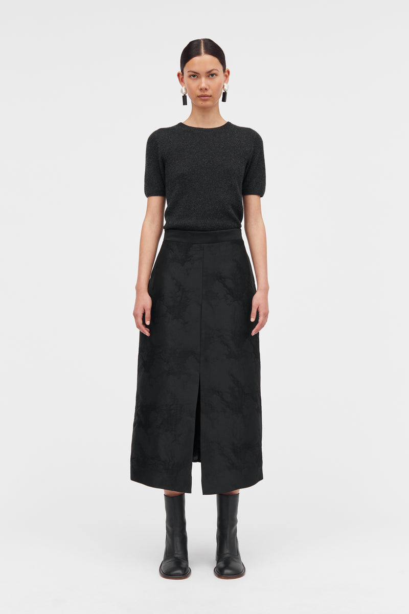 Mark Kenly Domino Tan Kamala Cashmere T-Shirts CHARCOAL