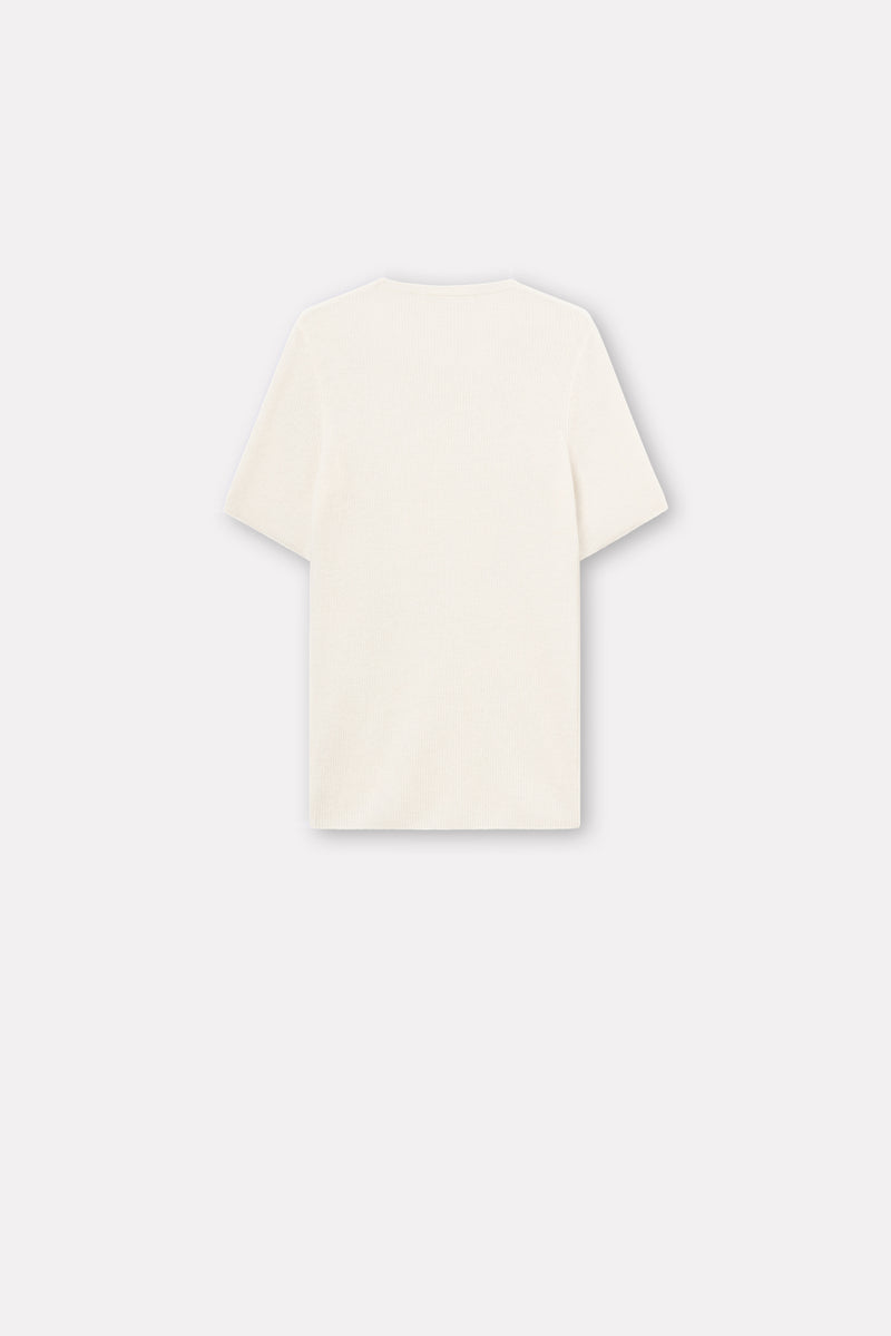 Mark Kenly Domino Tan Kamala Cashmere T-Shirts IVORY