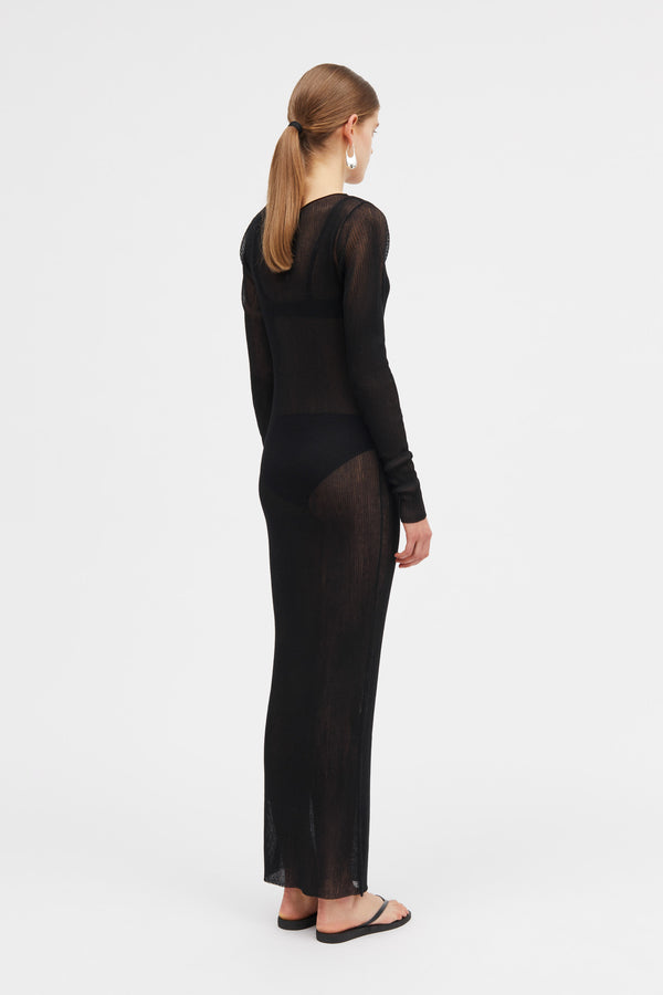 Mark Kenly Domino Tan Kamila Thin Knit Dresses BLACK