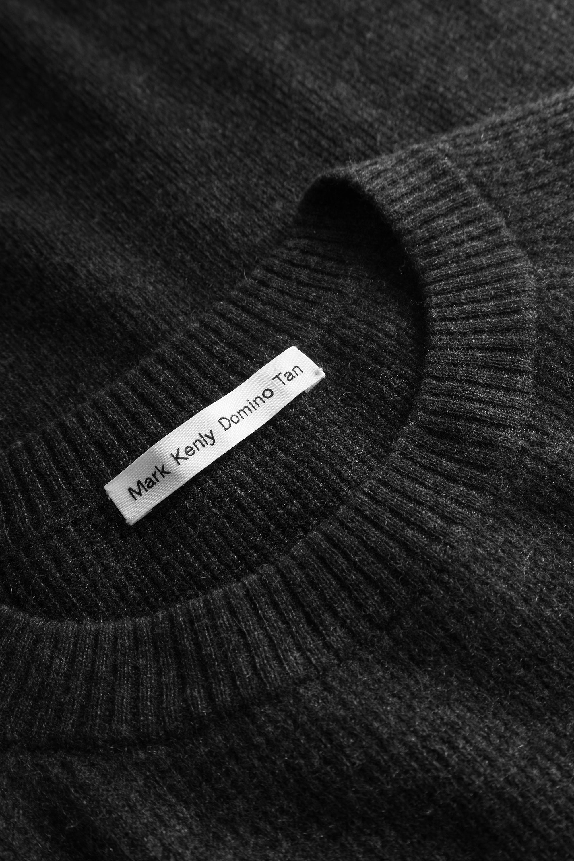 Mark Kenly Domino Tan Karin Cashmere Sweater CHARCOAL