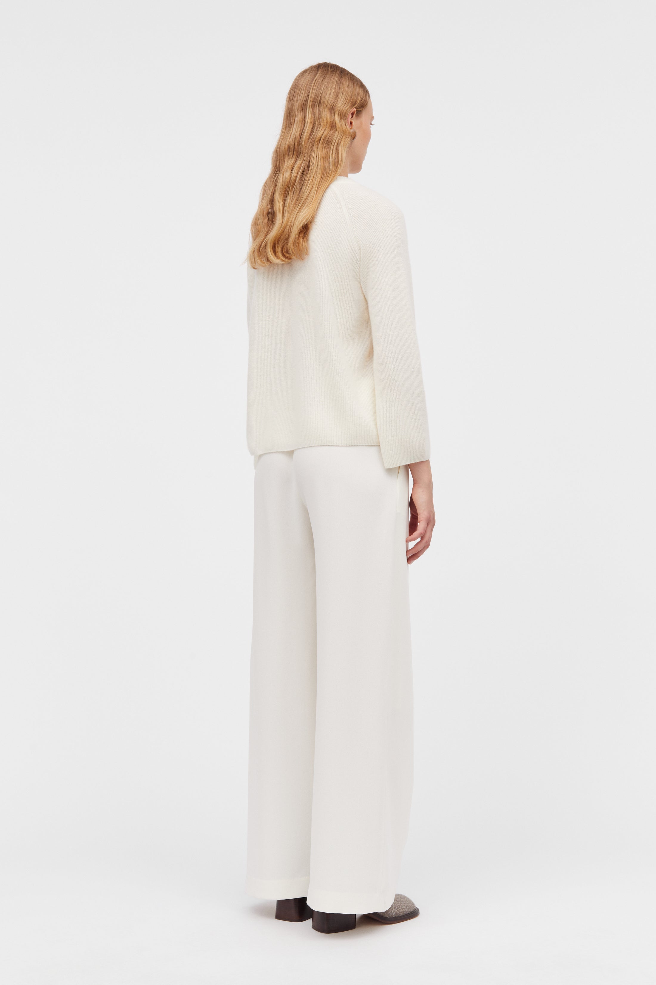 Mark Kenly Domino Tan Karin Cashmere Sweater IVORY