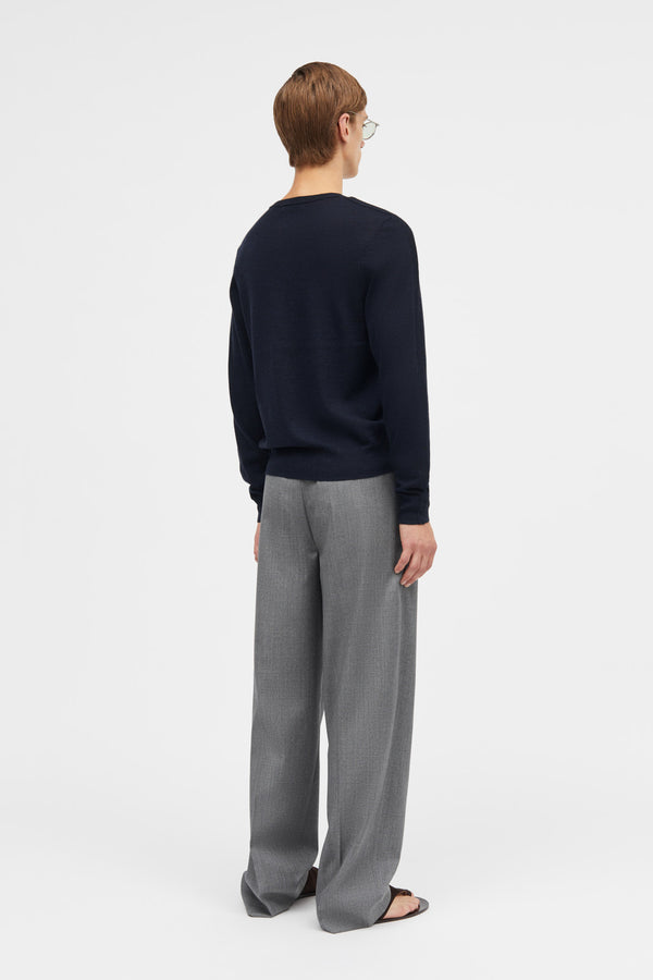 Mark Kenly Domino Tan Karsten Merino Sweater DARK NAVY