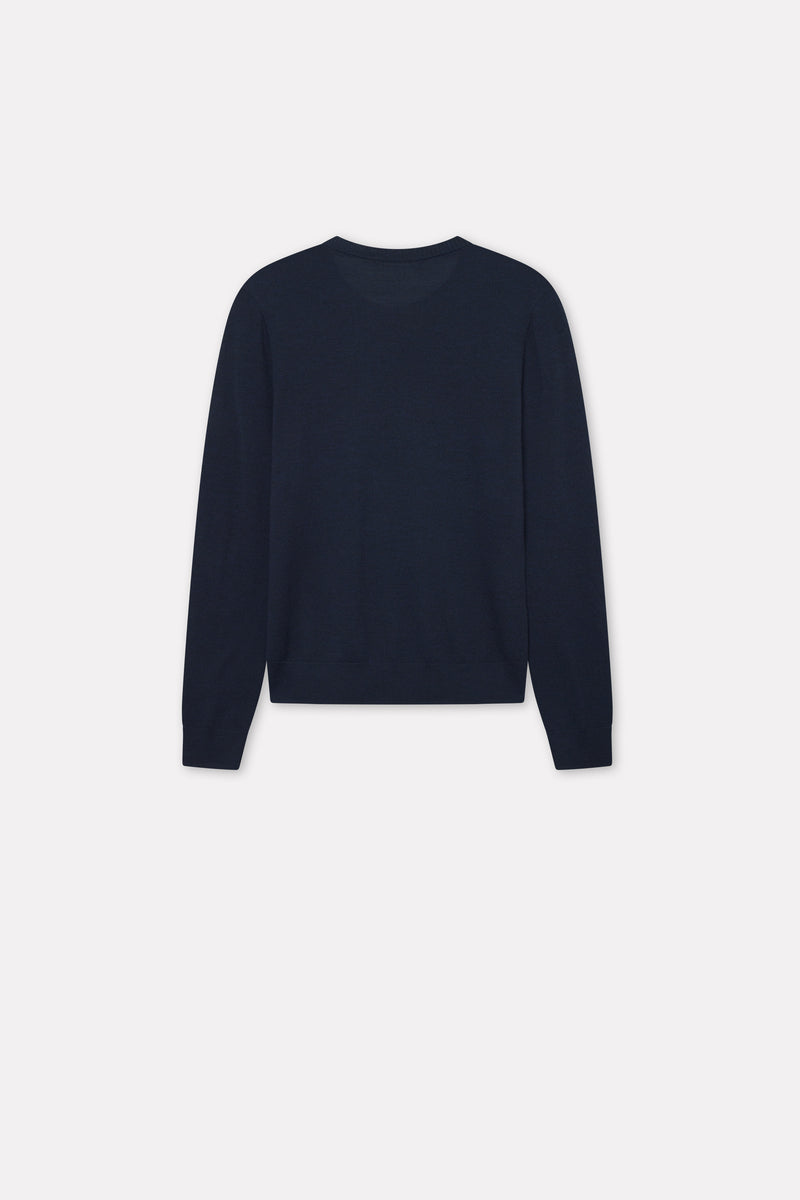 Mark Kenly Domino Tan Karsten Merino Sweater DARK NAVY