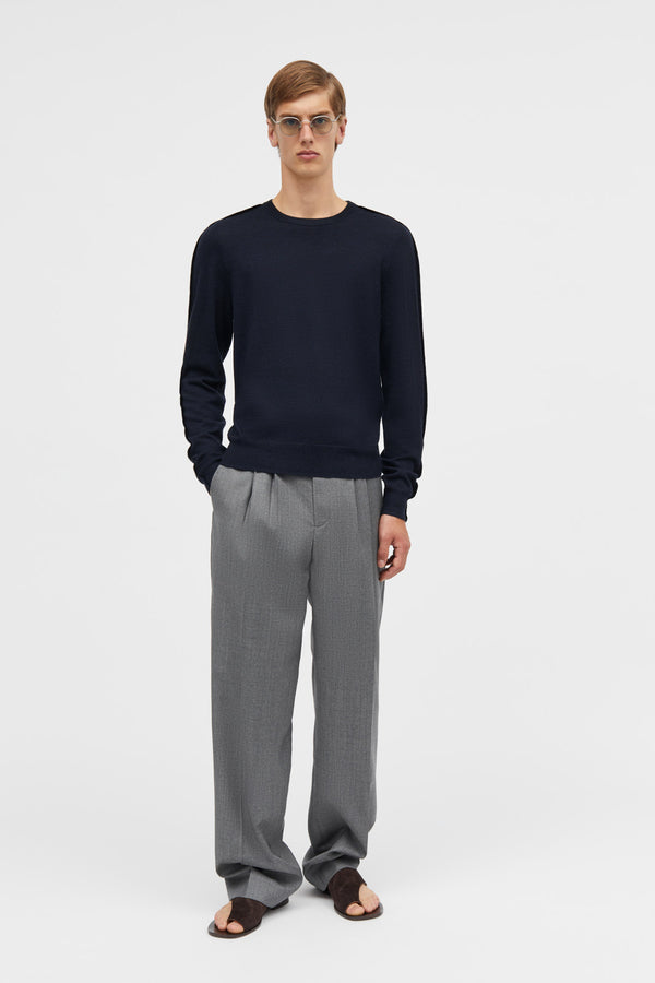 Mark Kenly Domino Tan Karsten Merino Sweater DARK NAVY