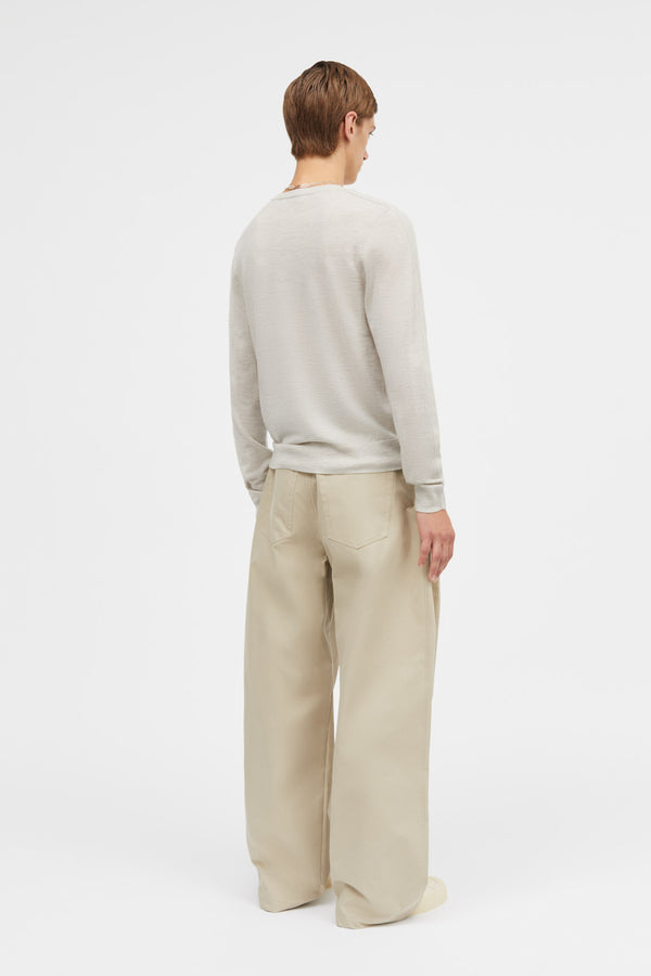 Mark Kenly Domino Tan Karsten Merino Sweater LIGHT GREY MELANGE