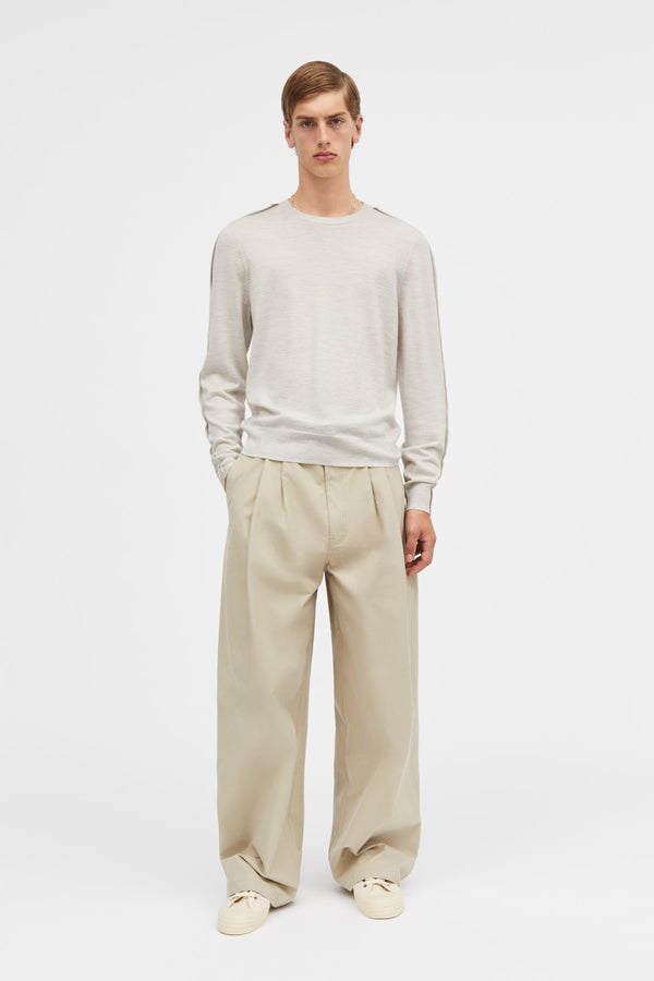 Mark Kenly Domino Tan Karsten Merino Sweater LIGHT GREY MELANGE