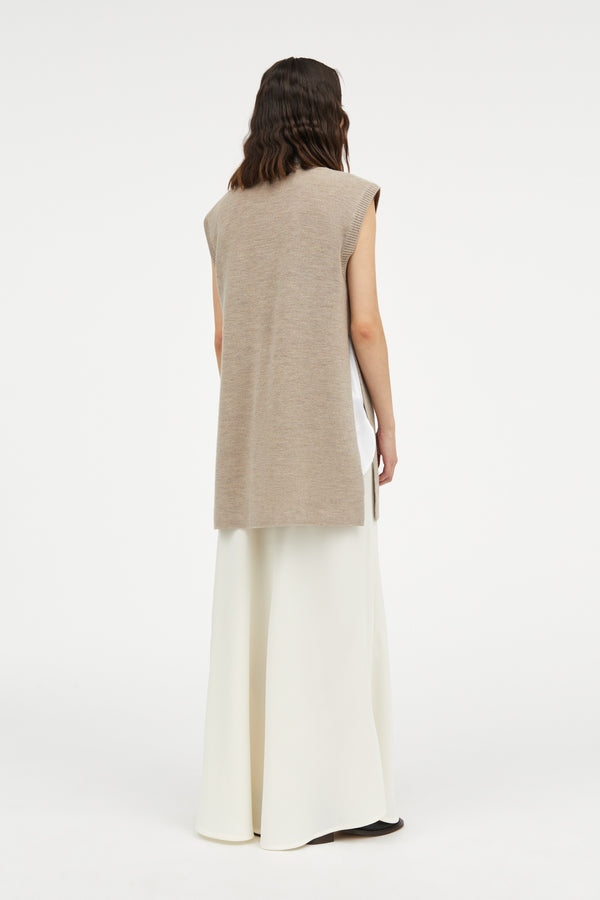 Mark Kenly Domino Tan Kiko Merino Sweater LIGHT BROWN